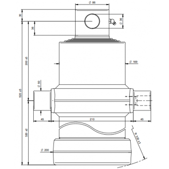 Teleskopski cilinder 4 stopnje 20 ton 1490 mm z luknjo 4045F